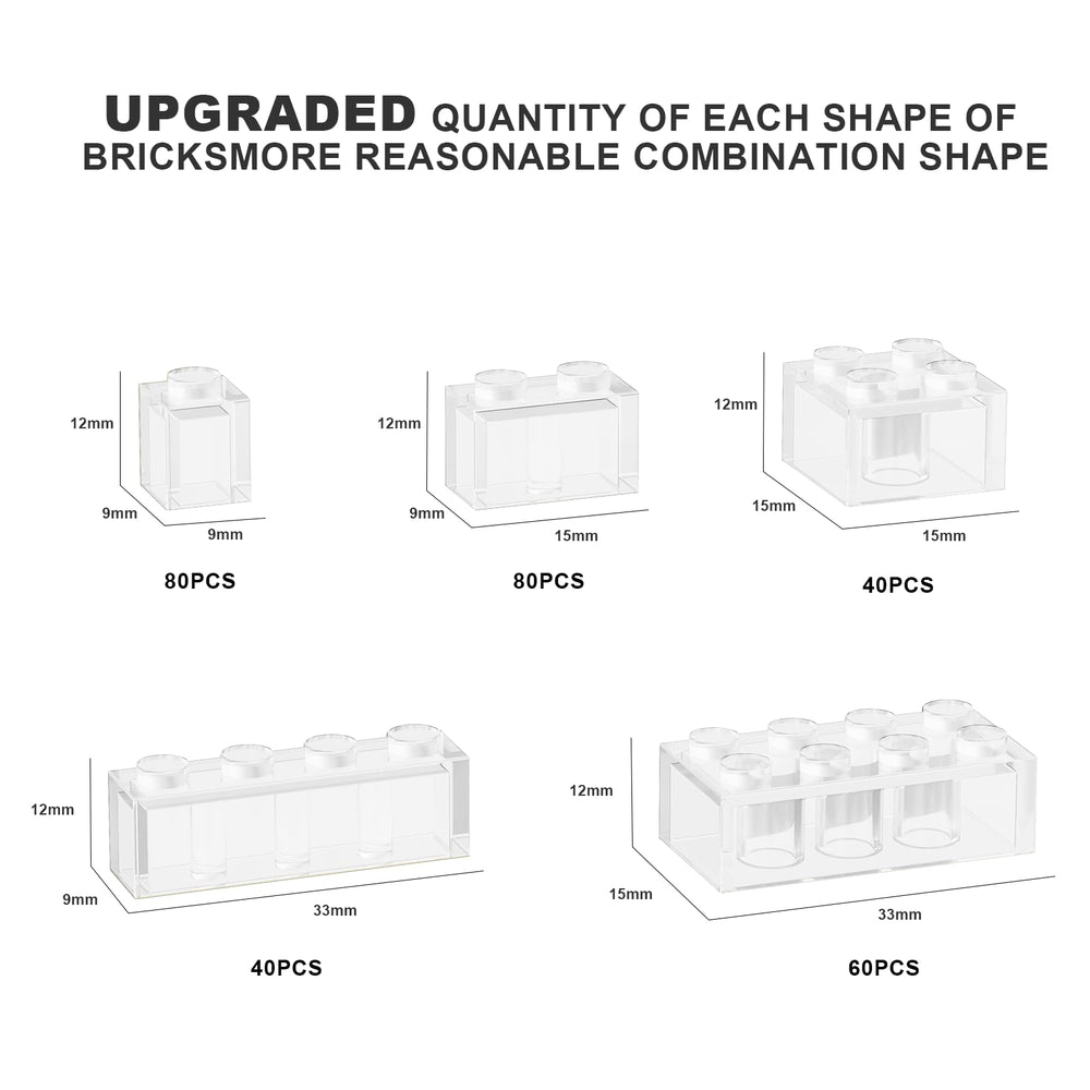 WEBRICK transparent bricks closeup highlighting smooth edges for safe play.