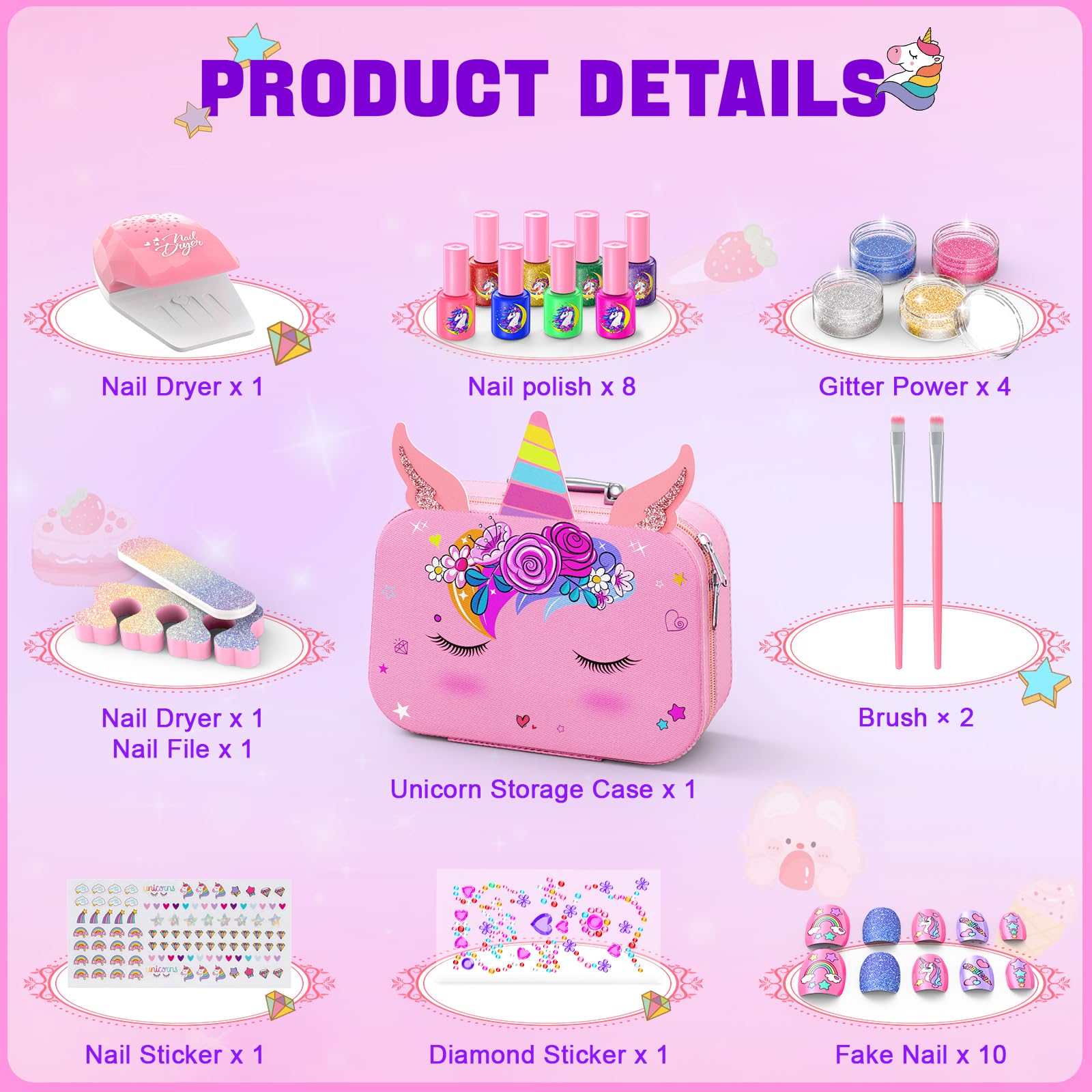 Websonaw peelable non-toxic nail polish ideal for safe, mess-free art