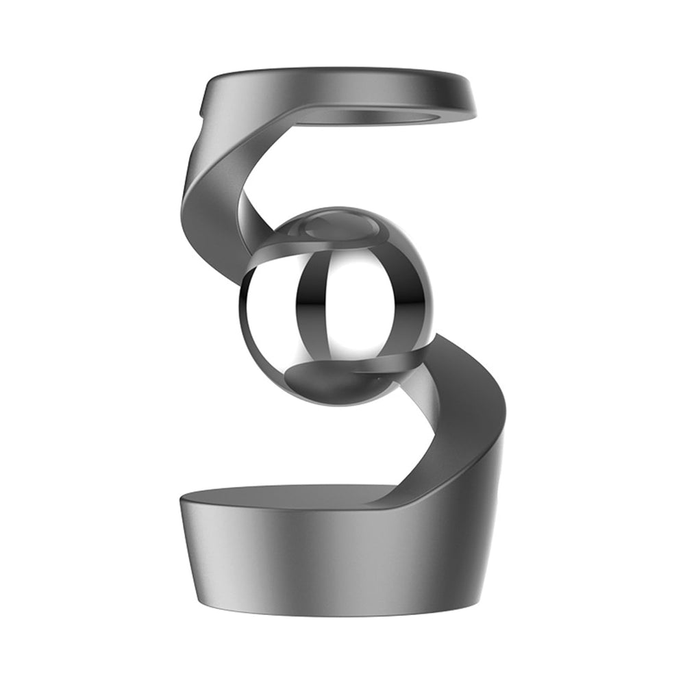 Wecsv kinetic desk toy gray-silver ball with spiral frame gravity illusion on a flat surface