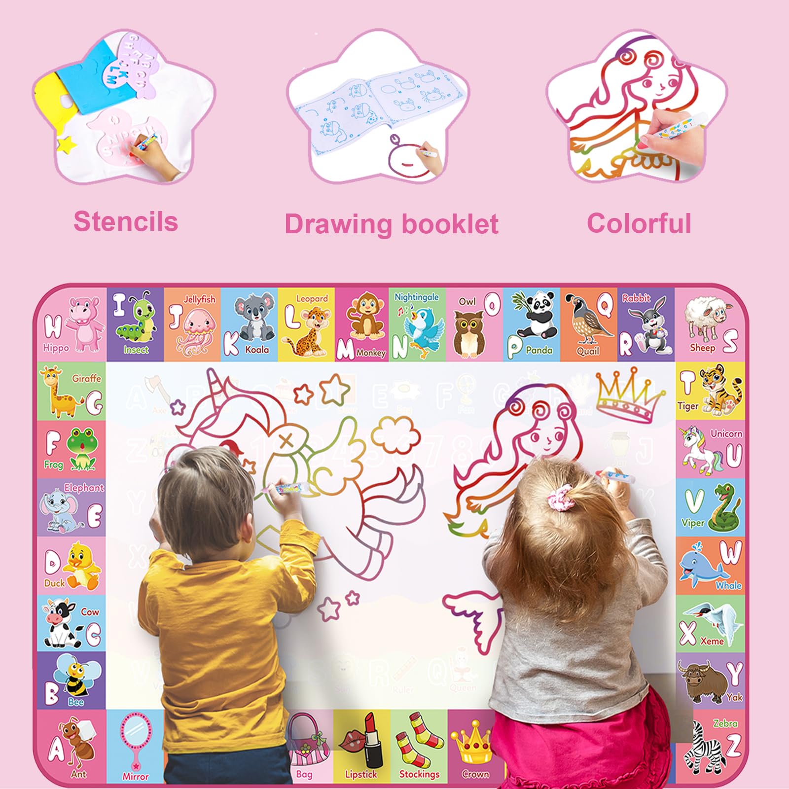 Wedopro water doodle mat animal molds for imaginative storytelling