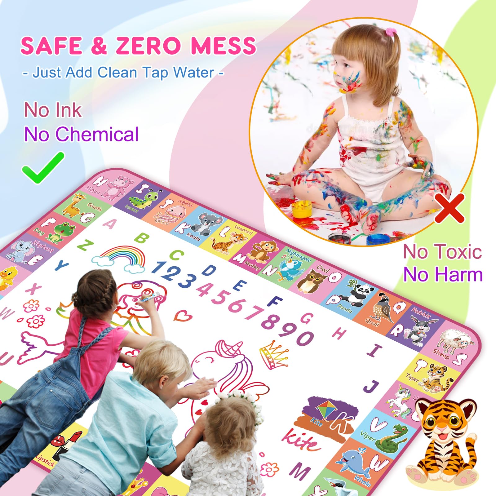 Wedopro water doodle mat folded storage for easy transport and tidy play
