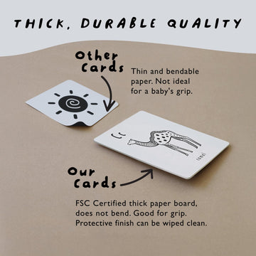 Wee Gallery durable-soy-ink-flashcards withstand daily use for growing minds.