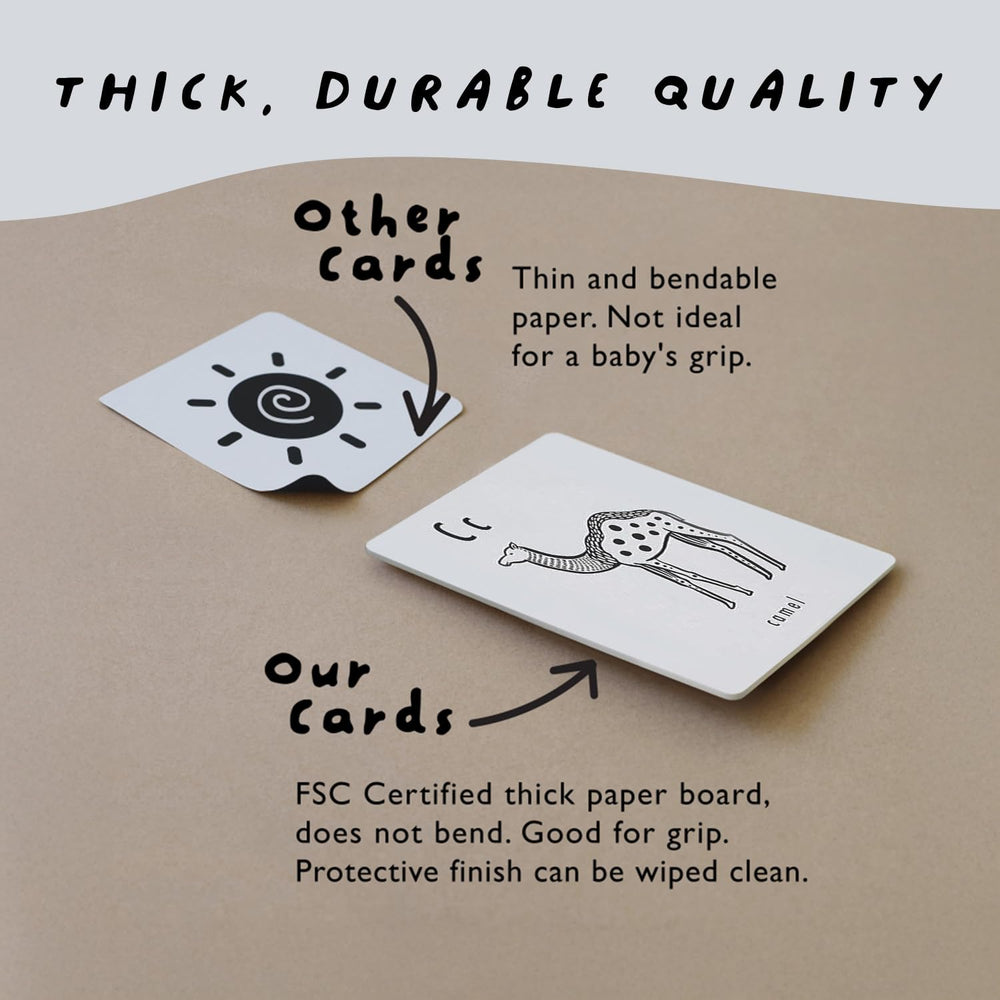 Wee Gallery durable-soy-ink-flashcards withstand daily use for growing minds.