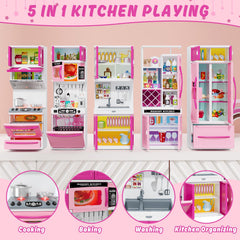 Wee Wonders pink dollhouse-style kitchen design for girls