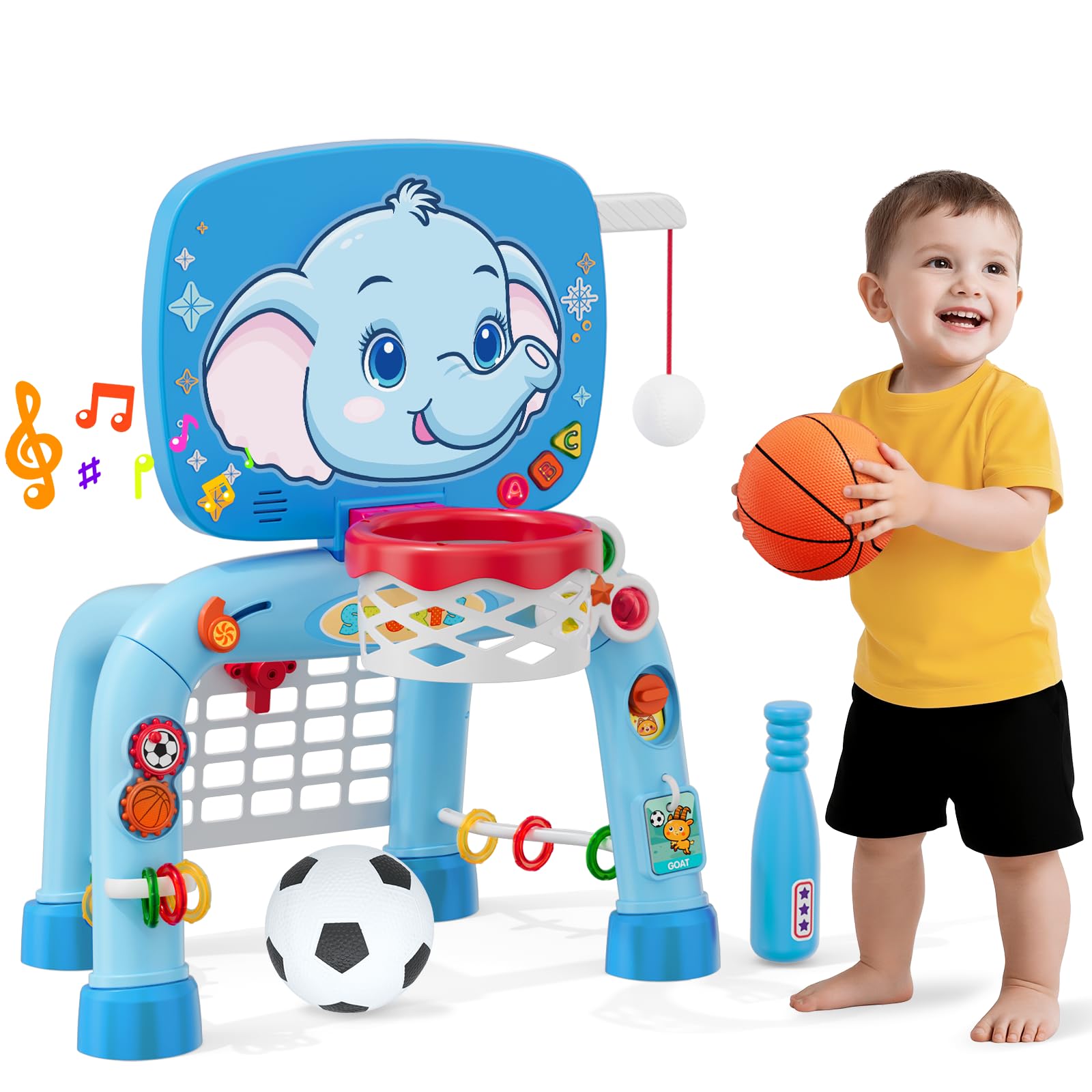 Wee Wonders toddler basketball hoop for active play and coordination.