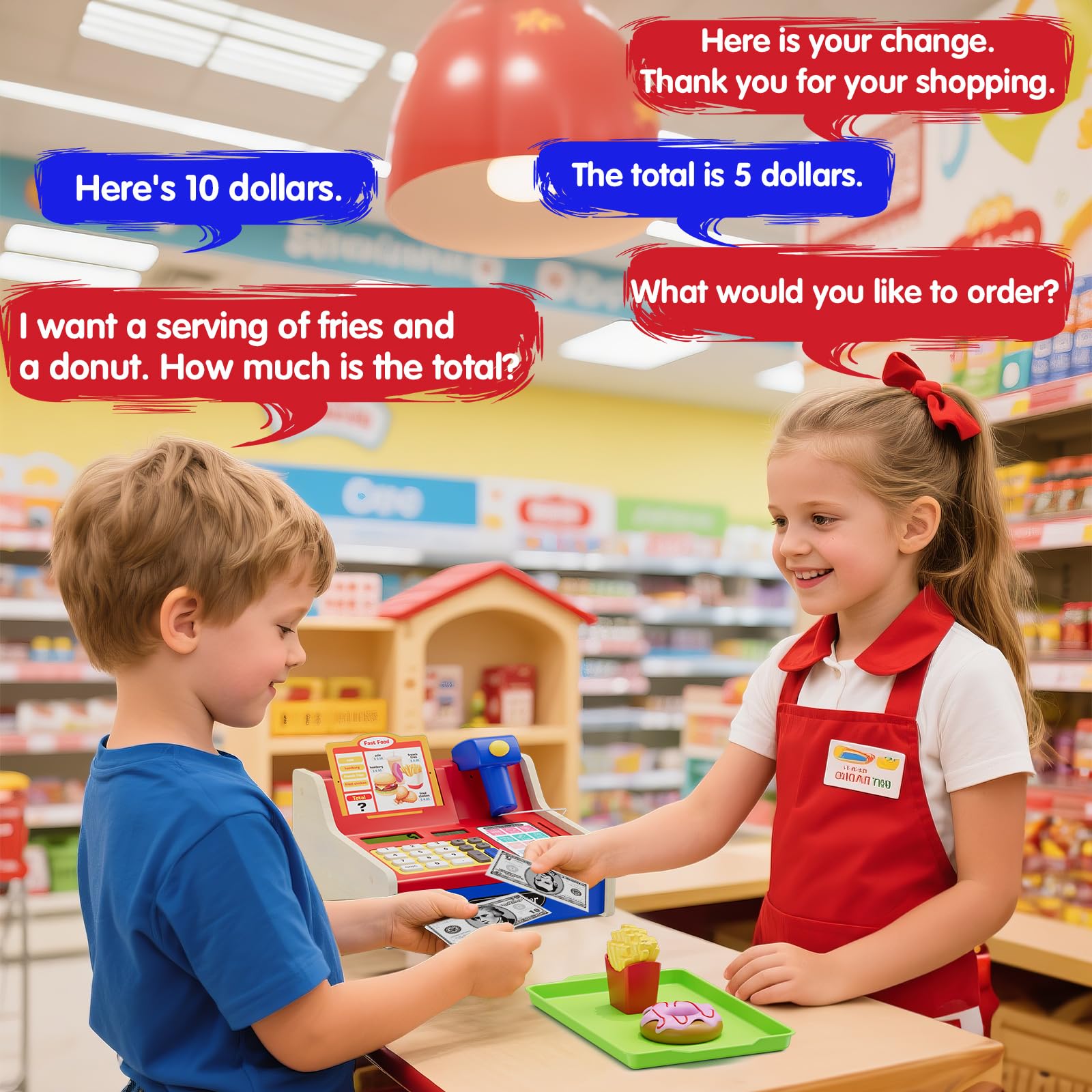 Durable construction and smooth edges ensure safe, lively pretend shopping adventures