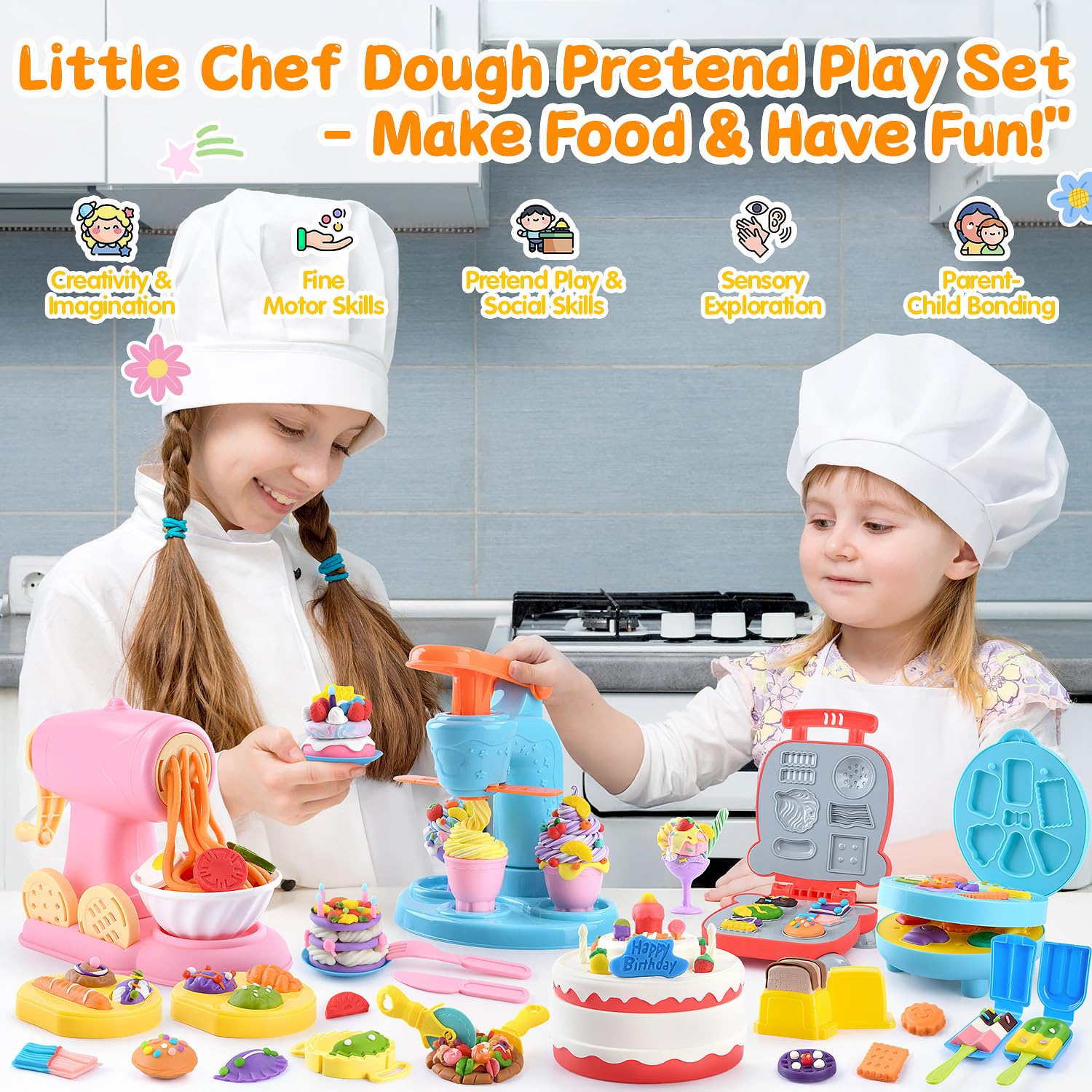 WeeHomm 5-in-1 color dough cake maker invites kids to build stories through baking.
