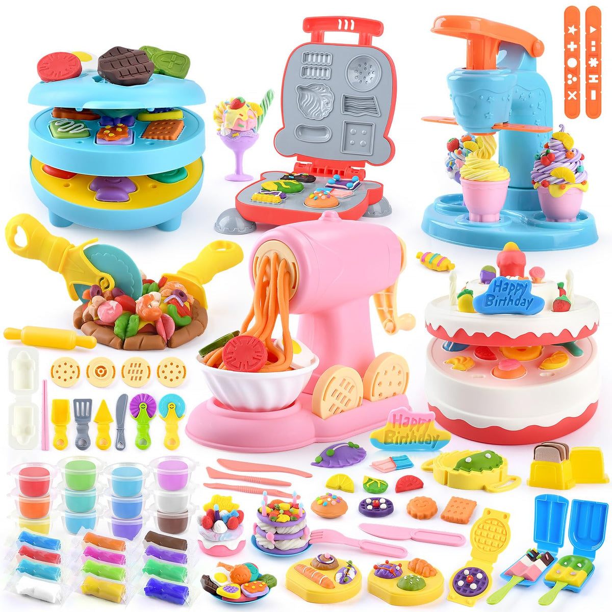 WeeHomm 5-in-1 color dough ice cream maker toy sparks imaginative pretend play.