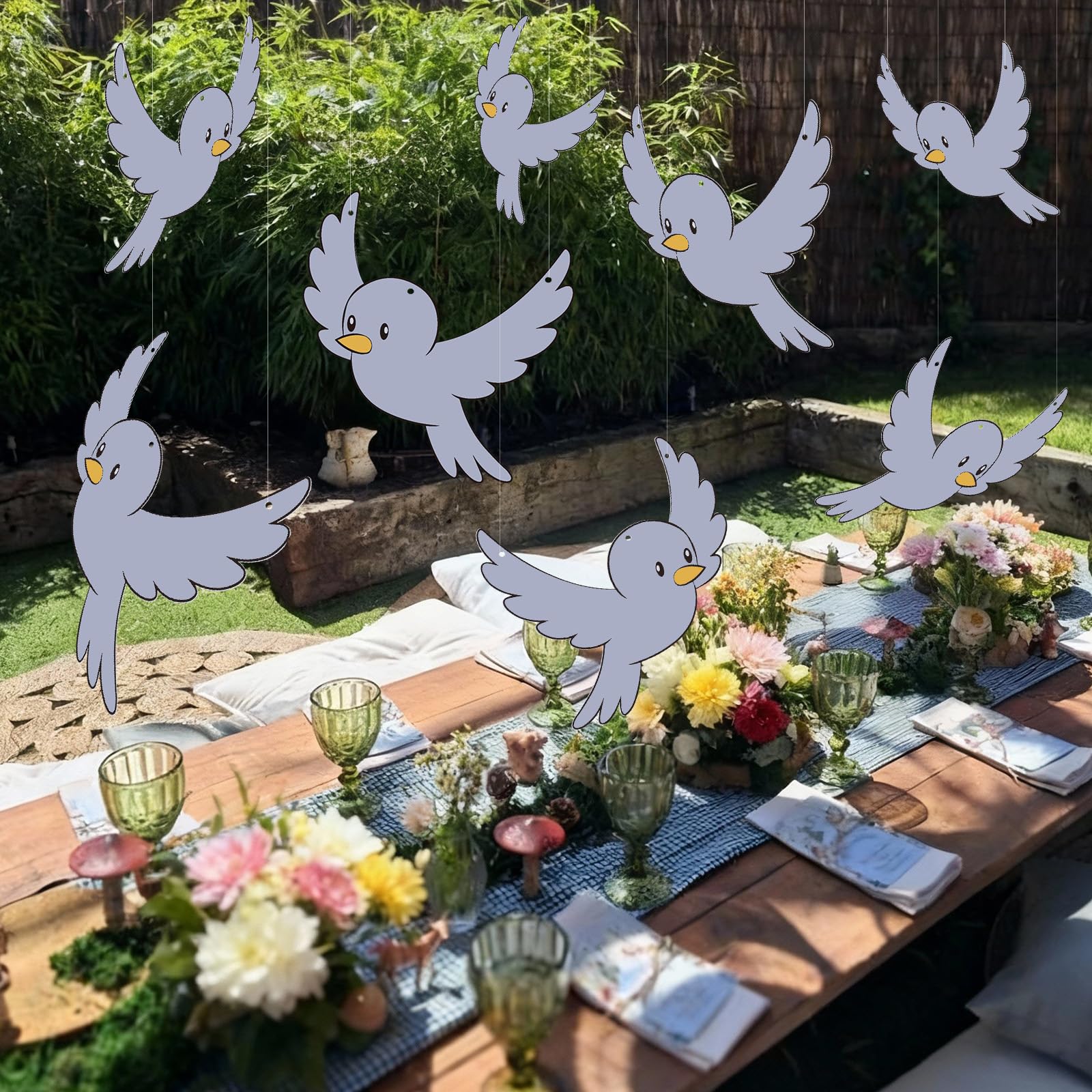 Weekgrat durable paper bluebird decor resists deformation for repeated use.