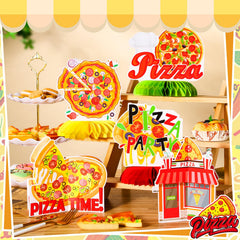 Weekgrat pizza-time honeycomb design brings lively ambiance to celebrations.