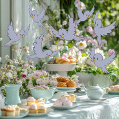 Weekgrat bluebird decor for indoor/outdoor use enhances garden or ceiling displays.