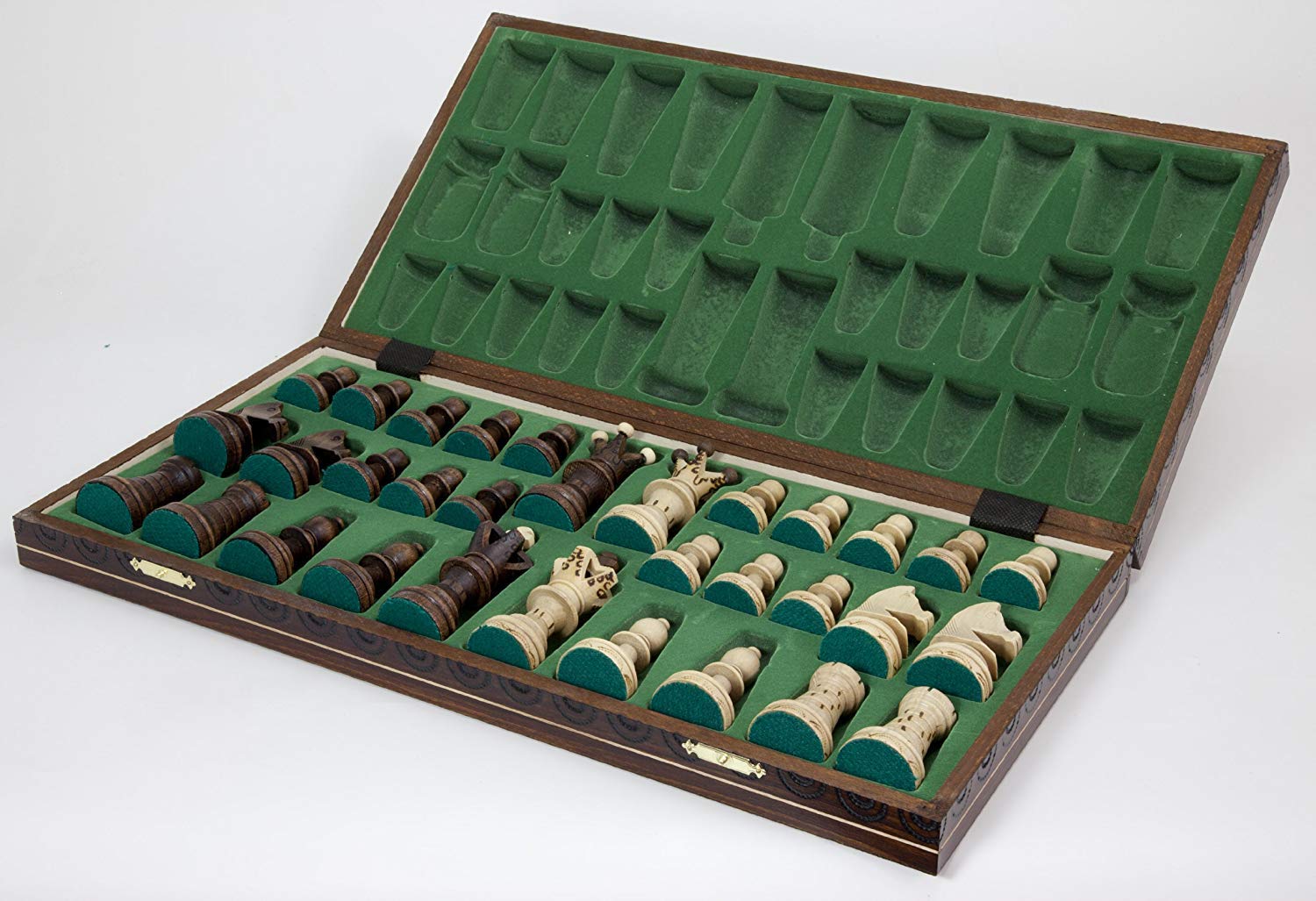 Wegiel board interior storage keeps pieces secure during transport