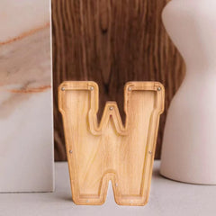 WeiDu77 transparent wooden piggy bank plexiglass detail shows clear savings visibility