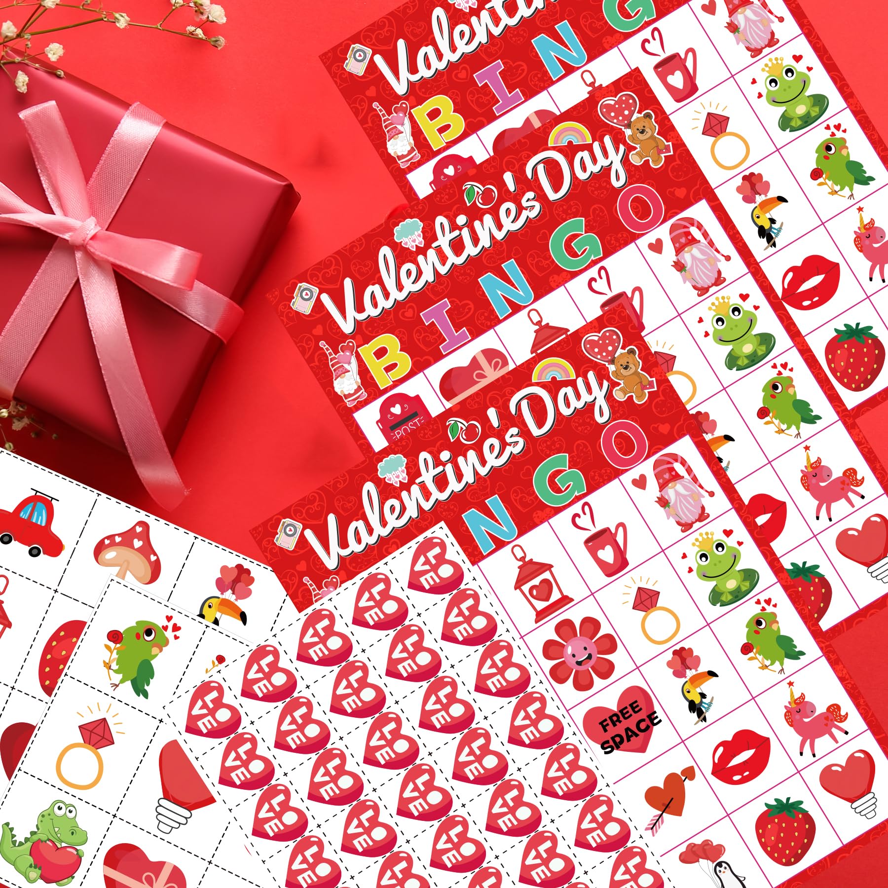 WEIEN 5x7 Valentine bingo cards for clear gameplay