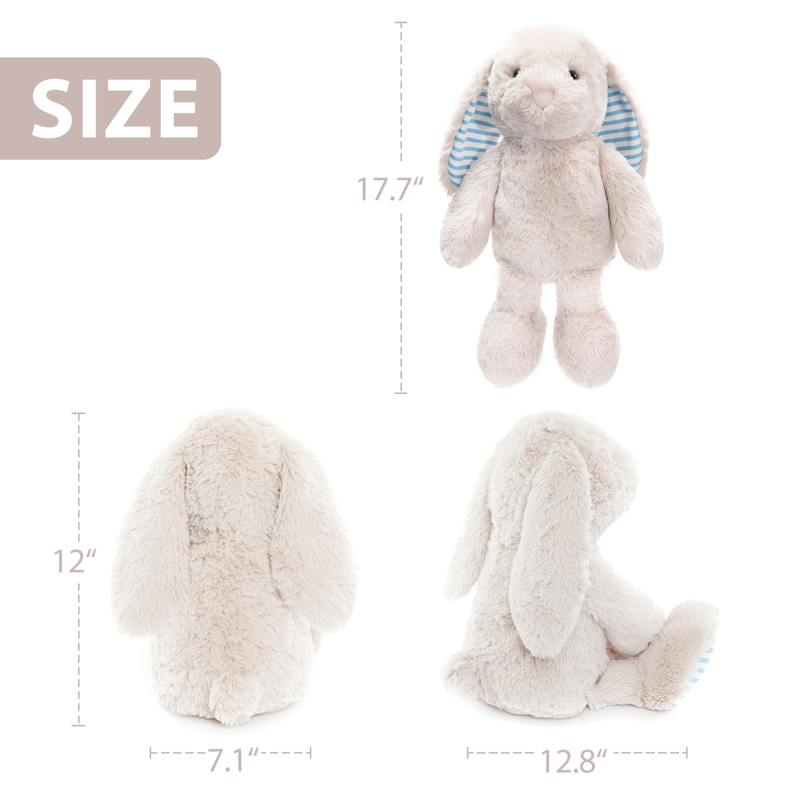 WEIGEDU beige cream bunny plush gift-ready packaging.