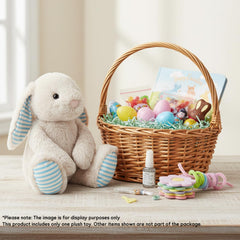 WEIGEDU beige cream bunny plush on bed creates a warm scene.