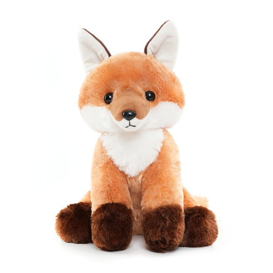 WEIGEDU cute fox plush with a big tail for cozy bedtime cuddles.
