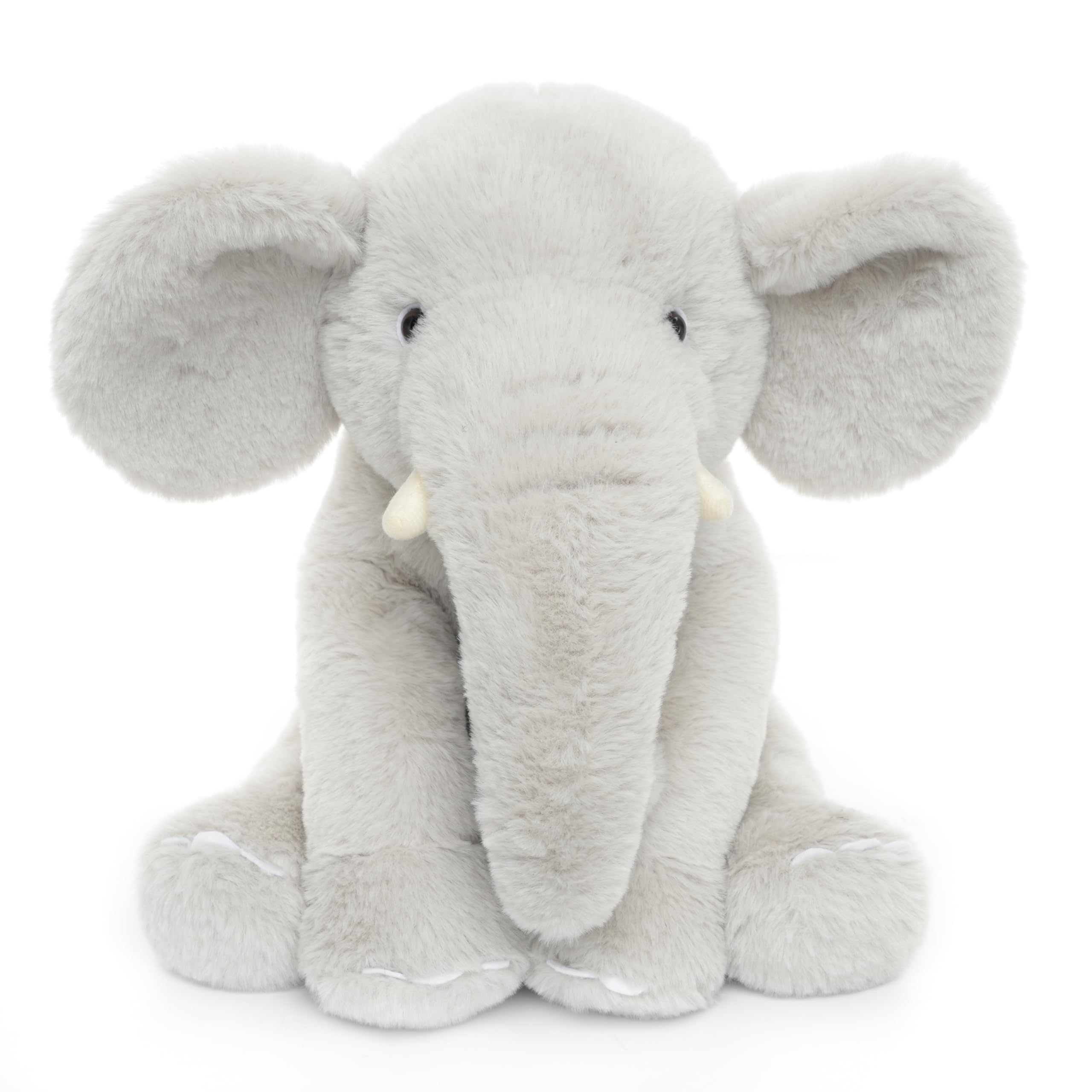 WEIGEDU elephant 13-inch gray plush for comforting hugs and everyday play.