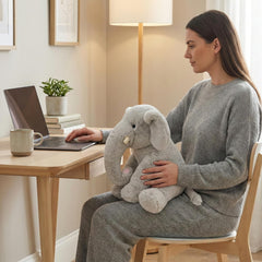 WEIGEDU elephant baby shower decor-friendly plush for new parents.