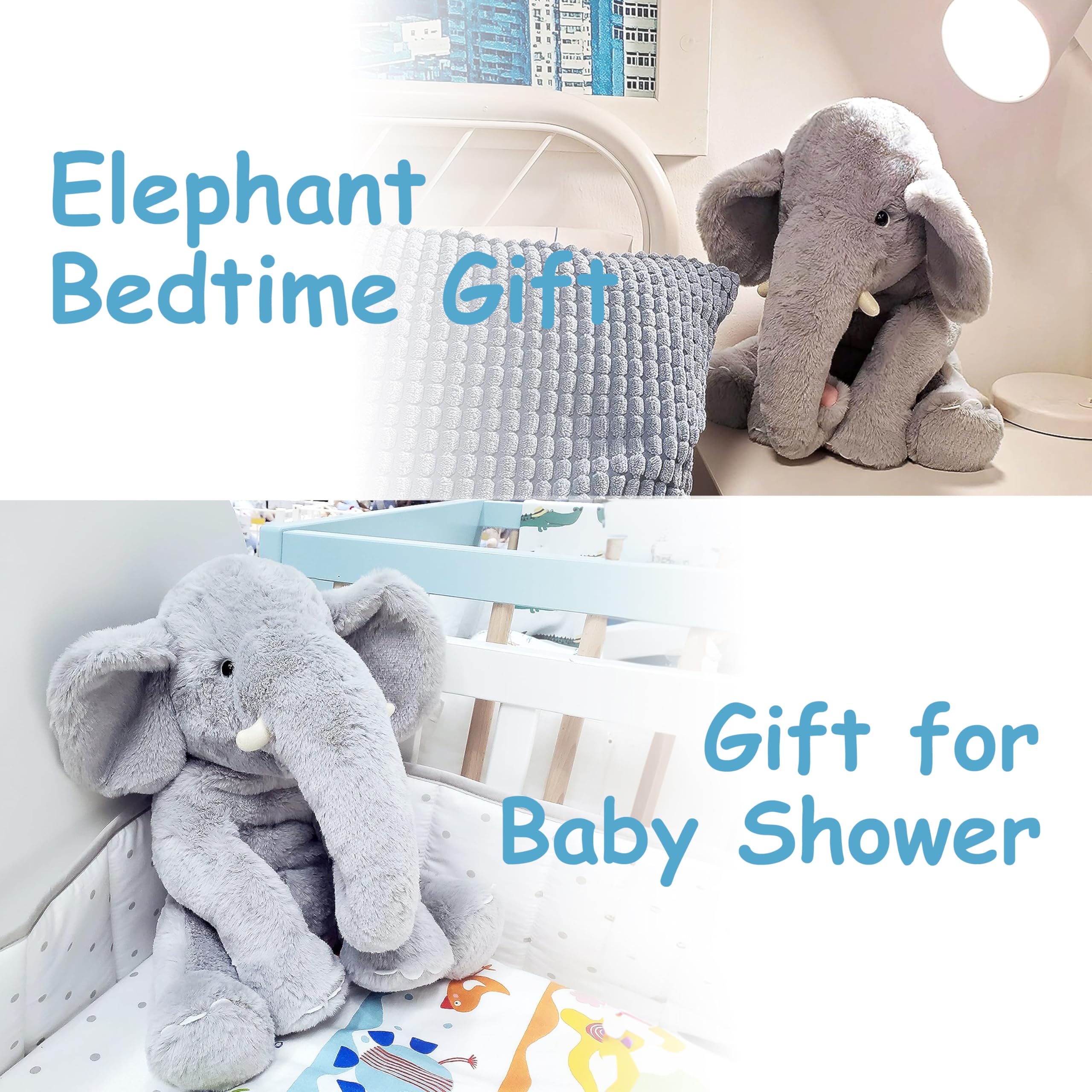 WEIGEDU elephant ideal size for hugging and decorative display.
