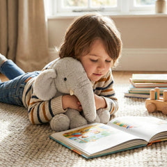 WEIGEDU elephant large floppy ears add charm to cuddle time.