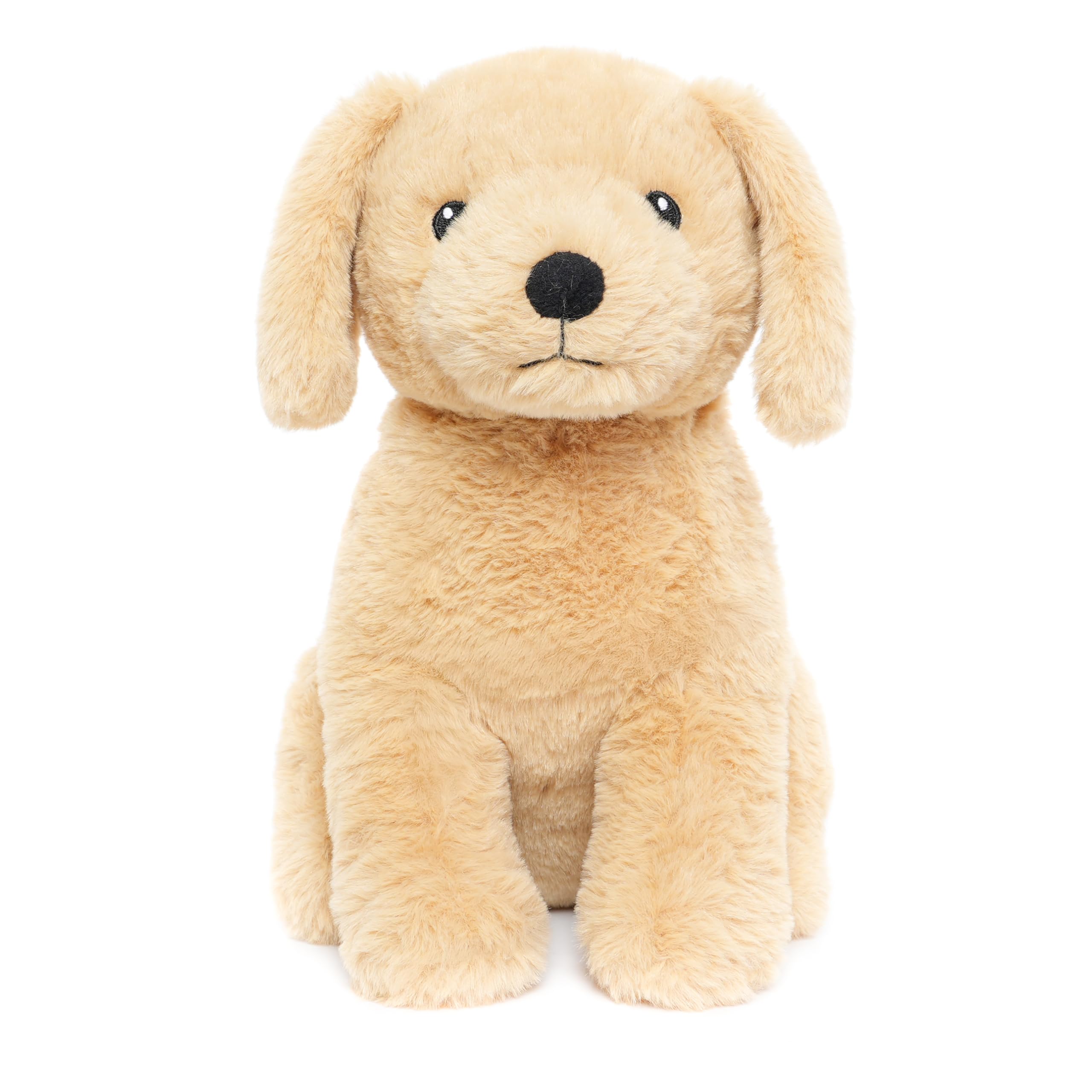 WEIGEDU Labrador Golden Plush with embroidered eyes for safe toddler play.