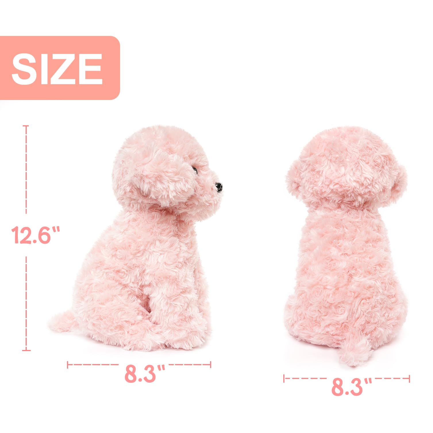 WEIGEDU pink puppy plush decor adds playful charm to a room.
