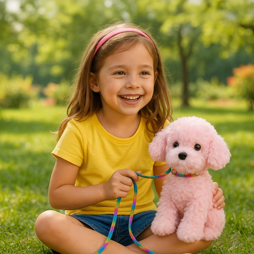 WEIGEDU pink puppy plush makes a thoughtful birthday gift.