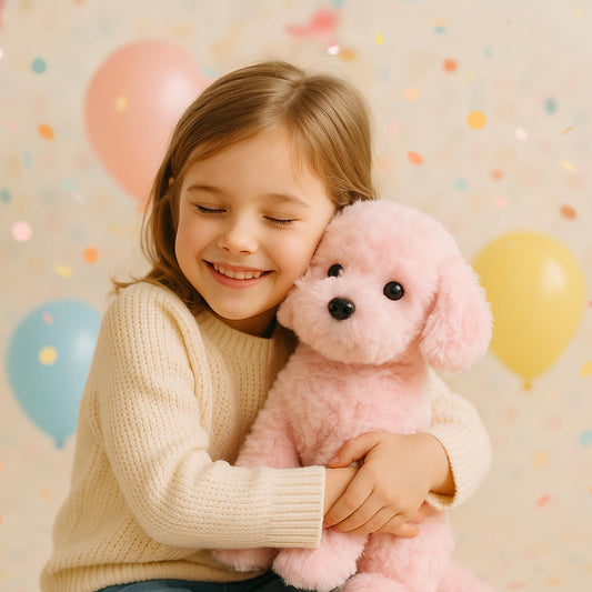 WEIGEDU pink puppy plush 12.6-inch size invites warm hugs.