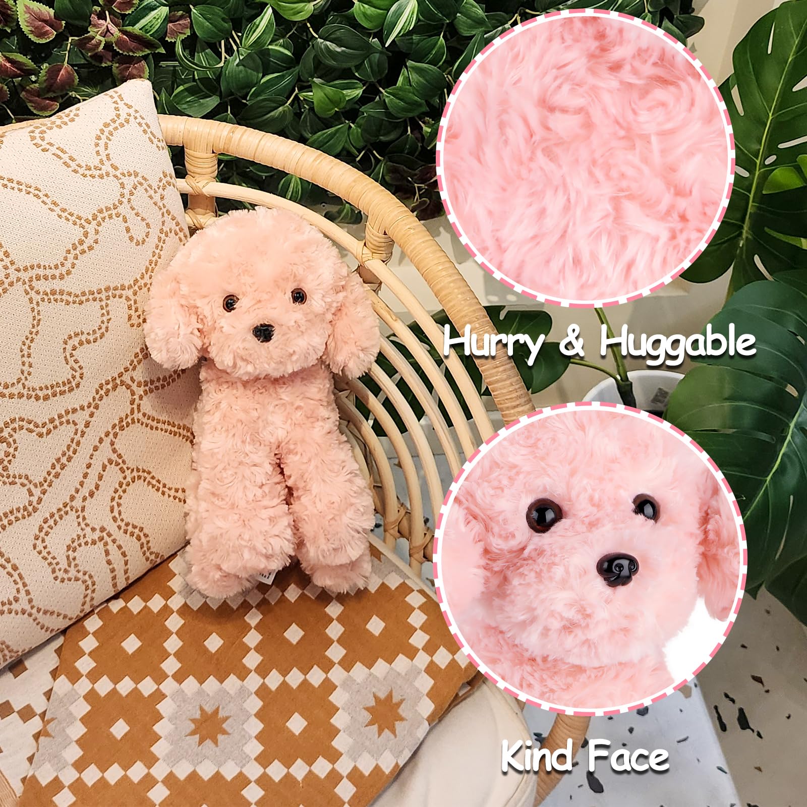 WEIGEDU pink puppy plush with realistic features sparks storytelling.