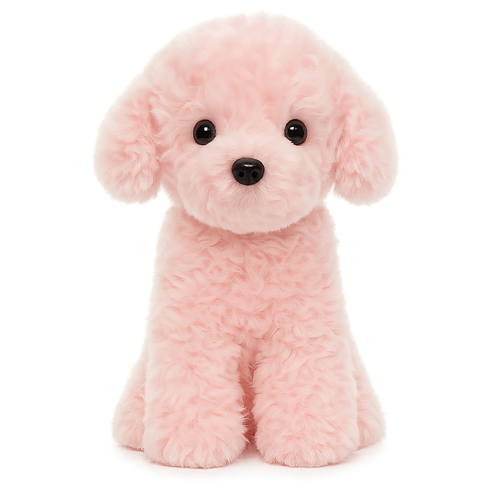 WEIGEDU pink puppy plush close-up of soft fur for cozy snuggles.