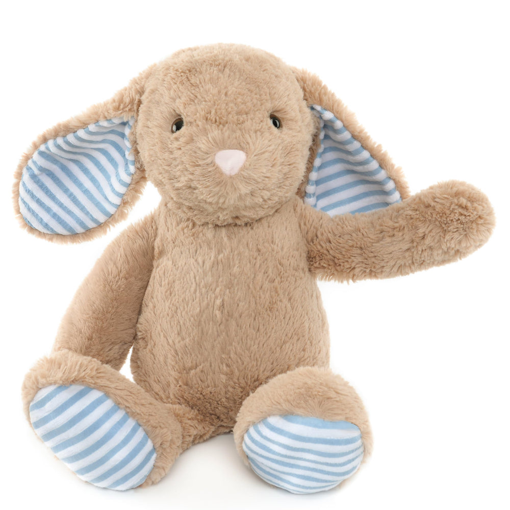 WEIGEDU Rabbit Bunny plush with blue striped ears adds playful decor and comfort
