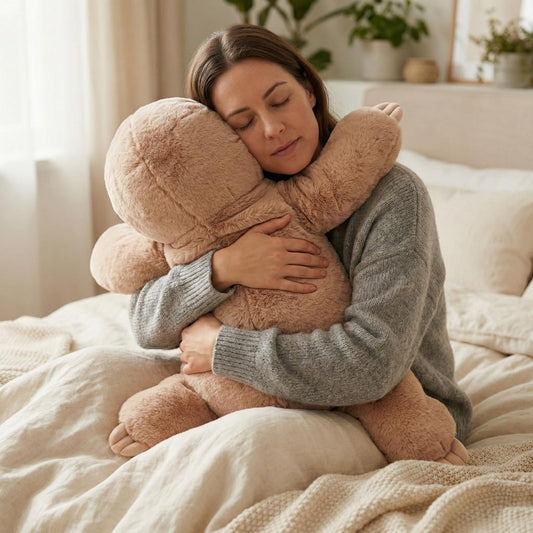WEIGEDU sloth plush with embroidered eyes for soft snuggling