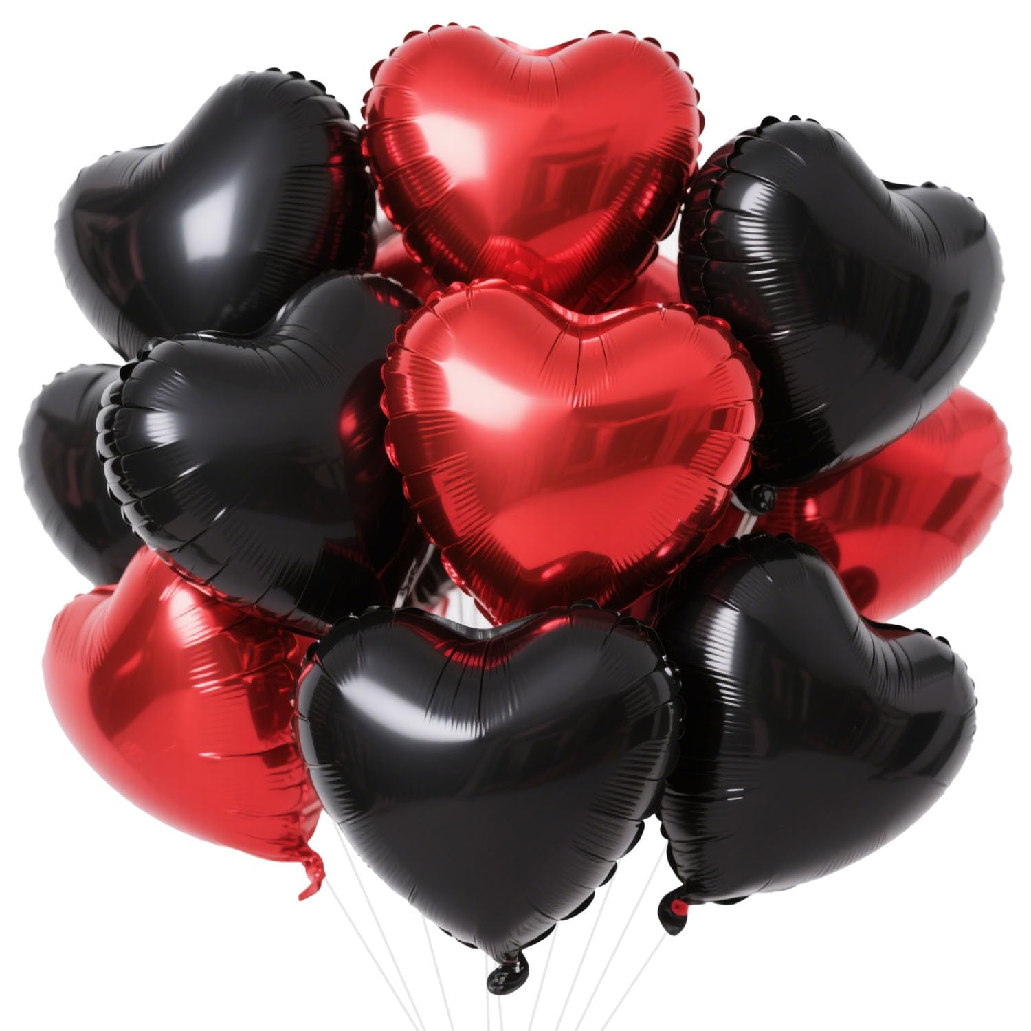 WEIKA 18 inch heart foil balloon in black and red for eye-catching party decor