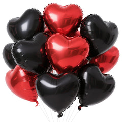 WEIKA 18 inch heart foil balloon in black and red for eye-catching party decor