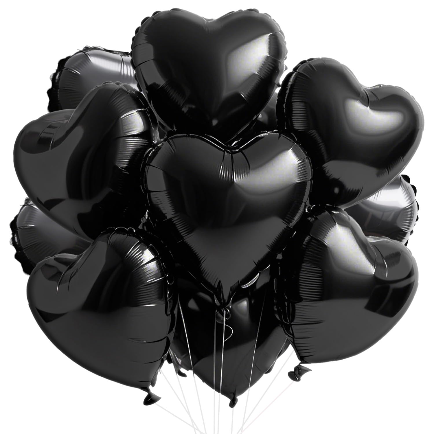 WEIKA 18inch black heart balloon foil packaging ready for event styling.