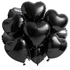 WEIKA 18inch black heart balloon foil packaging ready for event styling.