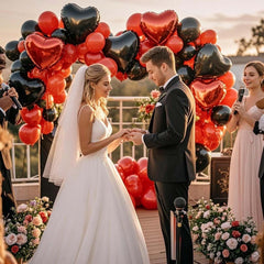 WEIKA black and red Valentine balloons ideal for weddings and birthdays