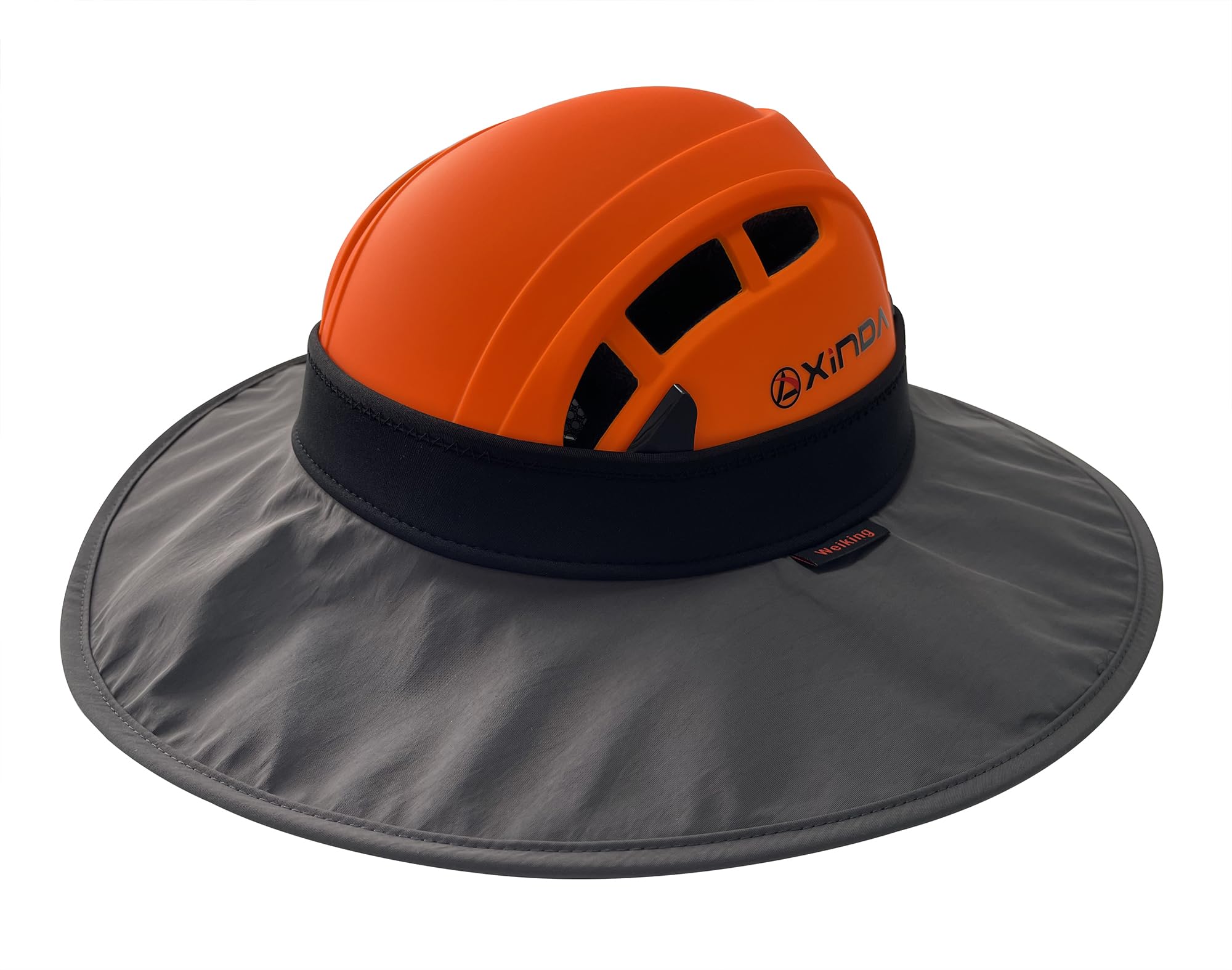 Weiking climbing helmet sun hat with front brim shields eyes during height work.