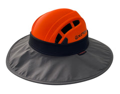 Weiking climbing helmet sun hat with front brim shields eyes during height work.