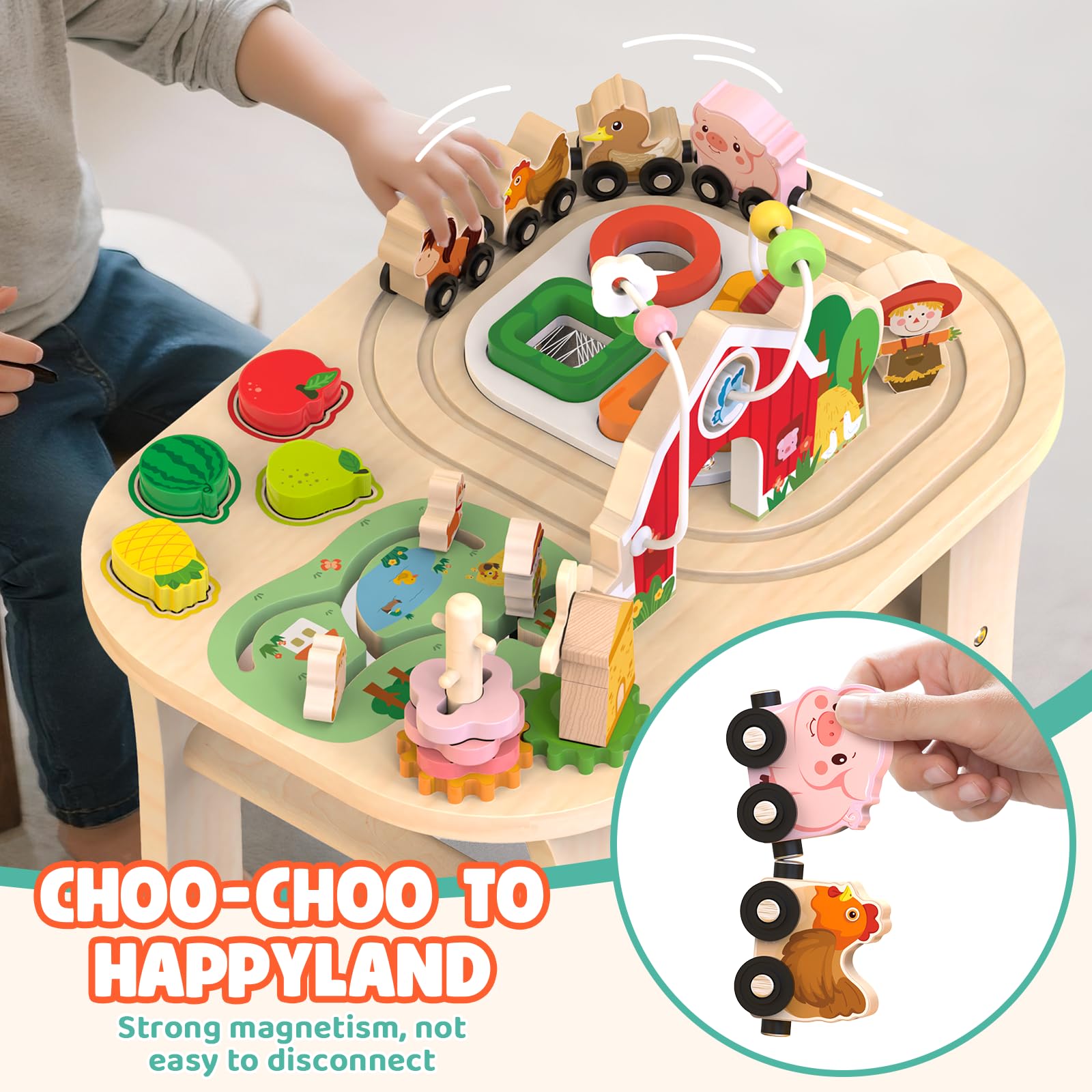 Weilim Activity Table spinning gears develops dexterity during playful problem solving.