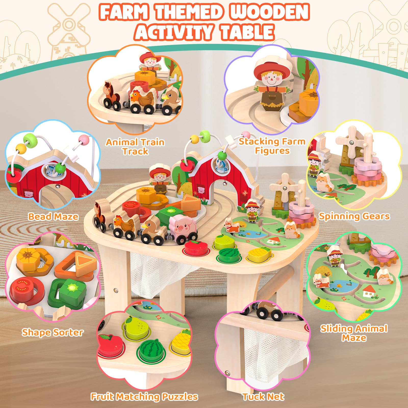 Weilim Activity Table train track encourages cause and effect during immersive play.