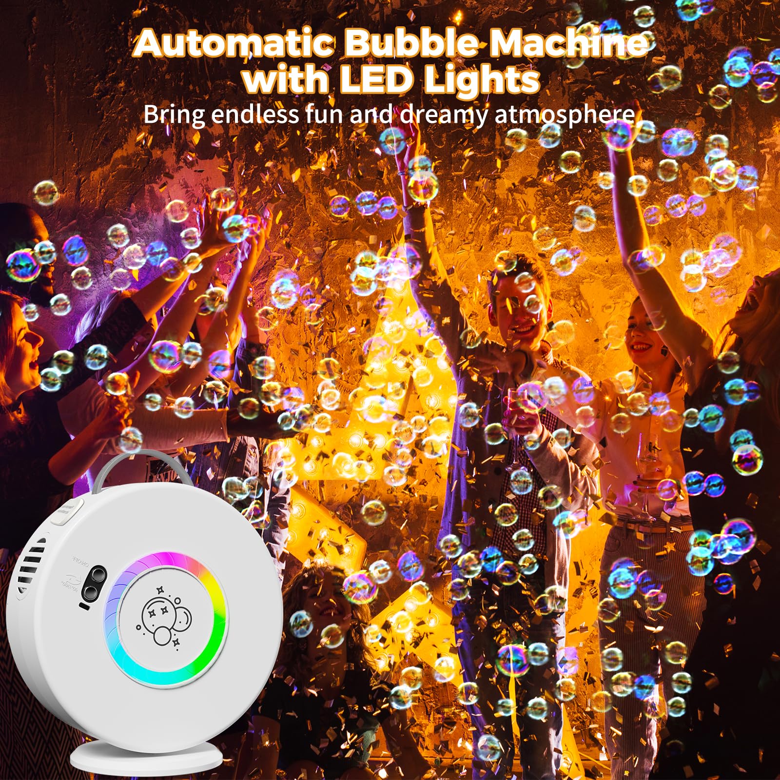 Weilim Bubble Machine easy two-button control for quick operation