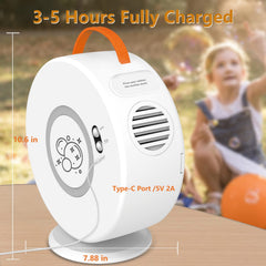 Weilim portable bubble maker with orange handle for on-the-go fun