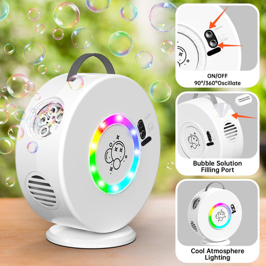 Weilim Bubble Machine with rechargeable battery powers all-day bubble fun