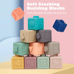 Weilim soft stacking rings promoting hand-eye coordination and safe teething during playtime.
