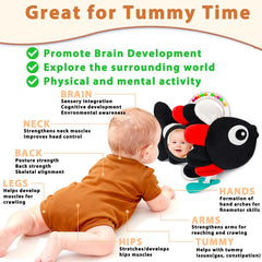 Weirtoya Baby Rattle back mirror supports visual tracking and social gaze.