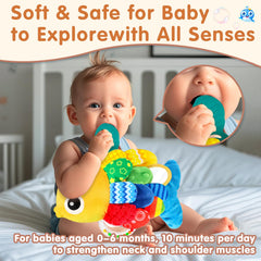 Weirtoya Baby Rattle tummy time setup encourages head and neck control.