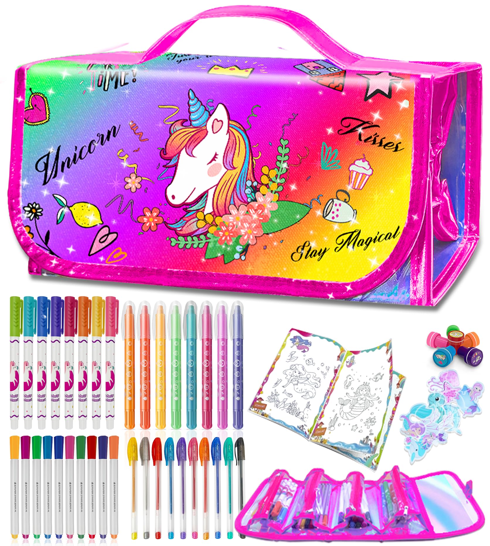 Weirtoya marker set tote bag—portable organizer for travel and home use.