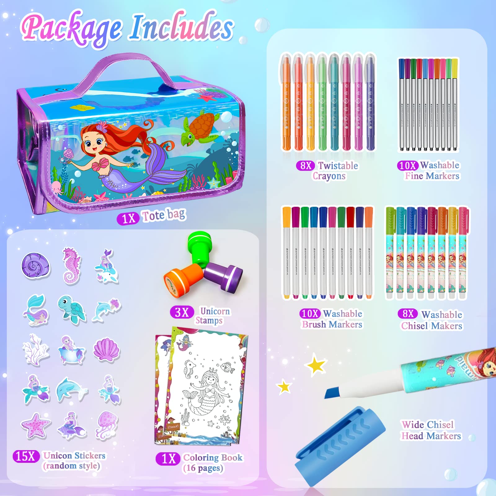 Weirtoya unicorn stickers pack for decorating artworks and crafts.